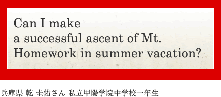 Can I make a successful ascent of Mt. Homework in summer vacation?