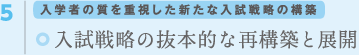 入学者の質を重視した新たな入試戦略の構築