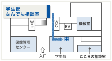 瀬田学舎学生部内（1号館1階）