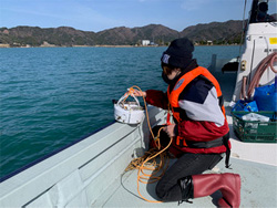 小浜湾の海底湧水調査