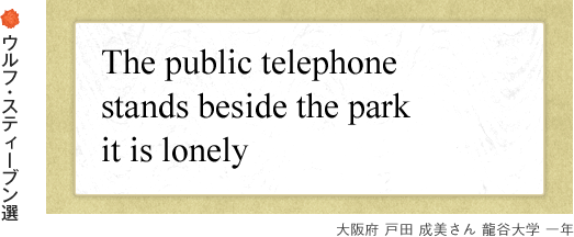 EtEXeB[uI The public telephone stands beside the park it is lonely