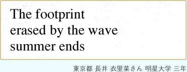 The footprint erased by the wave summer ends  ߗ؂