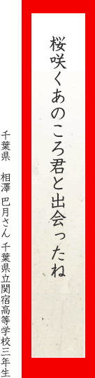 桜咲くあのこと君と出会ったね