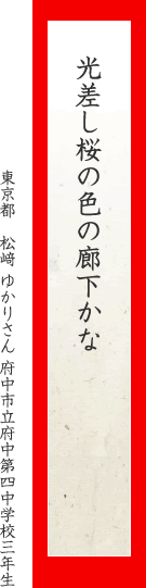 光差し桜の色の廊下かな