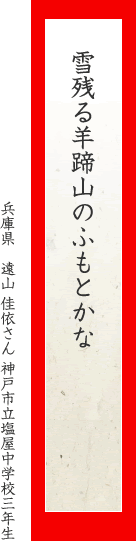 雪残る羊蹄山のふもとかな