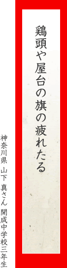 鶏頭や屋台の旗の疲れたる