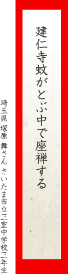 建仁寺蚊がとぶ中で座禅する