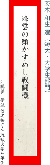 峰雲の頭かすめし戦闘機