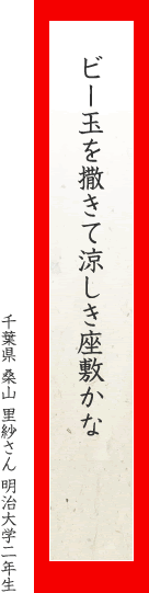 ビー玉を撒きて涼しき座敷かな