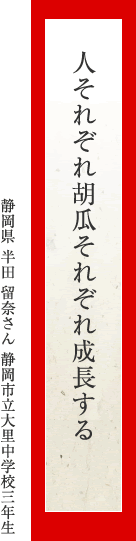 人それぞれ胡瓜それぞれ成長する