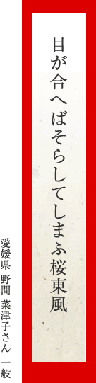 目が合へばそらしてしまふ桜東風