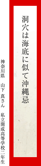 洞穴は海底に似て沖縄忌