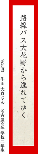 路線バス大花野から逸れてゆく