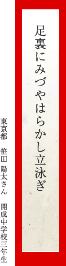 足裏にみづやはらかし立泳ぎ