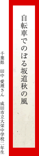 自転車でのぼる坂道秋の風