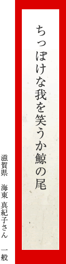 ちっぽけな我を笑うか鯨の尾