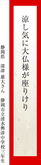 涼し気に大仏様が座りけり