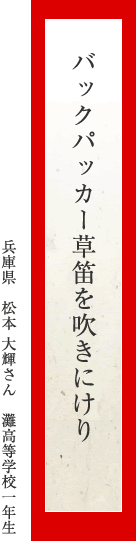 バックパッカー草笛を吹きにけり