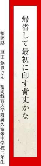 帰省して最初に印す背丈かな