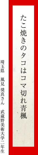 たこ焼きのタコはコマ切れ青楓