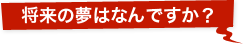 将来の夢はなんですか？