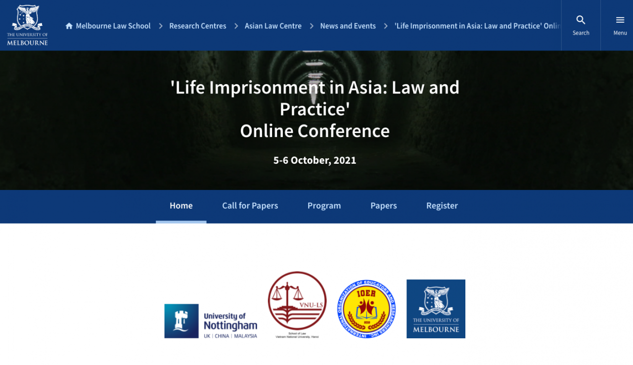 本大会のHP（ノッティンガム大学内）